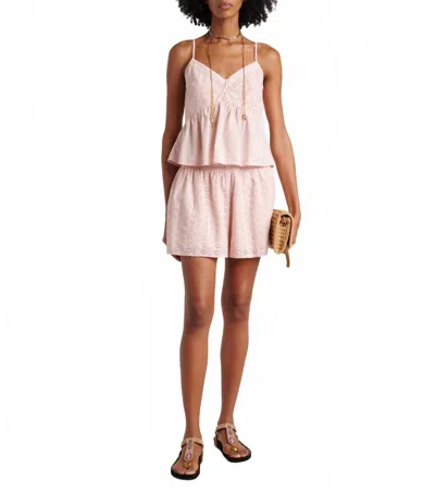 Velvet By Graham & Spencer Aliah Eyelet Tank Top In Ballet In Multi