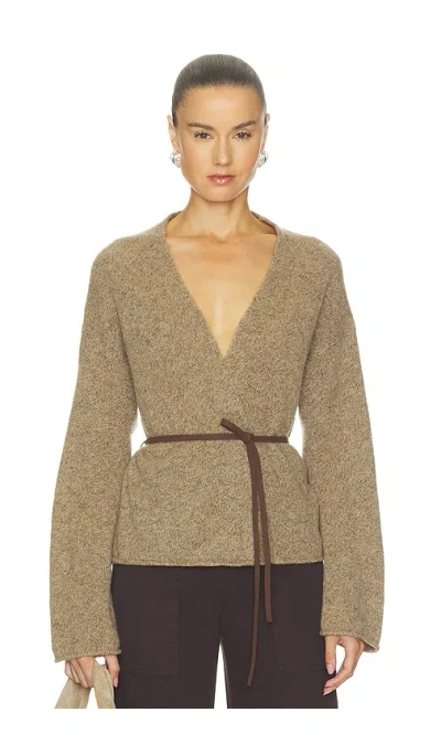 Velvet By Graham & Spencer Alina Wrap Cardi In Brown