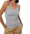 Velvet By Graham & Spencer Aliza Cotton Tank Top In Heather Grey In Gray