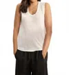 Velvet By Graham & Spencer Anca Linen Knit Top In White In White