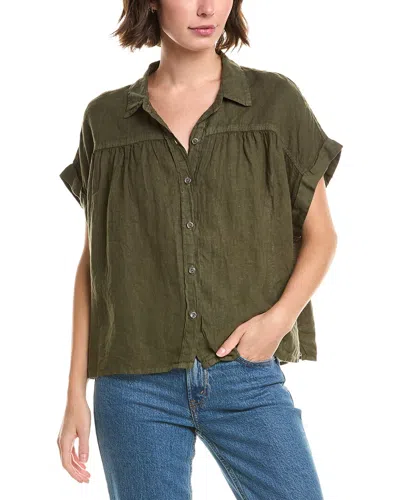 Velvet By Graham & Spencer Aria Linen Top In Green