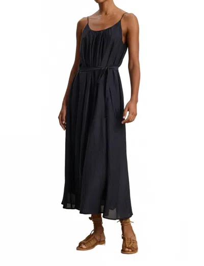 Velvet By Graham & Spencer Avery Silk Cotton Voile Dress In Navy In Blue