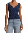 Velvet By Graham & Spencer Azura Gauzsy Tank In Midnight Blue In Blue