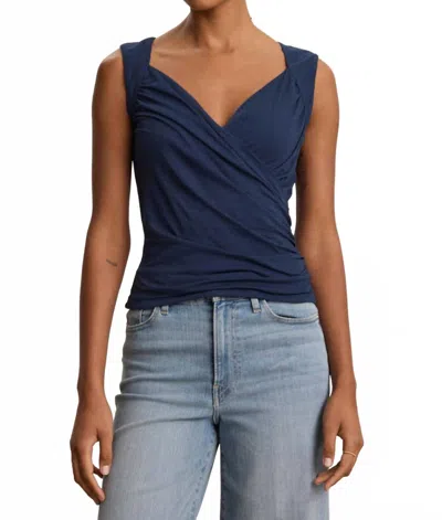 Velvet By Graham & Spencer Azura Gauzsy Tank In Midnight Blue