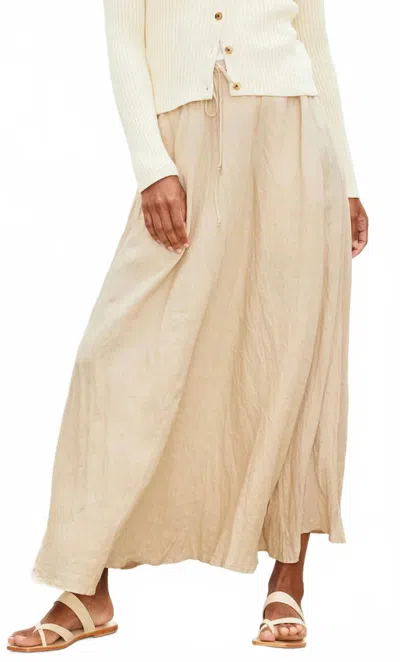 Velvet By Graham & Spencer Bailey Maxi Linen Skirt In Buiscut In Brown