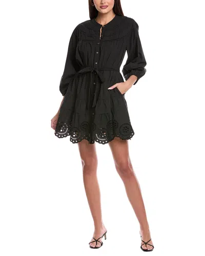 Velvet By Graham & Spencer Balloon Sleeve Shirtdress In Black