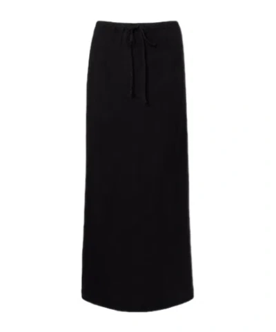 Velvet By Graham & Spencer Beka Linen Maxi Skirt In Black