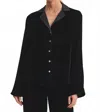 Velvet By Graham & Spencer Brenna Silk Velvet Shirt In Black In Black