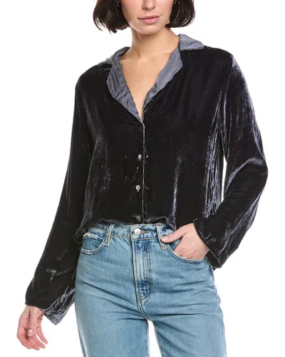Velvet By Graham & Spencer Brenna Velvet Silk-blend Shirt In Multi