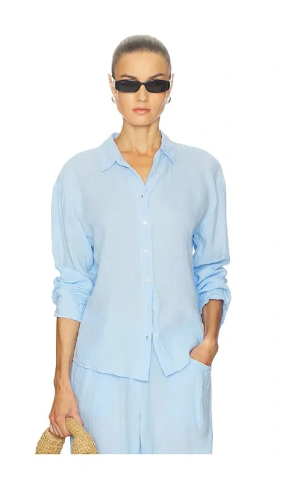 Velvet By Graham & Spencer Brighton Button Down Shirt In Blue