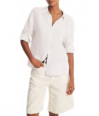 Velvet By Graham & Spencer Brighton Linen Shirt In White