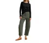 Velvet By Graham & Spencer Brylie Sanded Twill Utility Pant In Cypress In Green