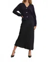Velvet By Graham & Spencer Cadence Satin Maxi Skirt In Black In Black