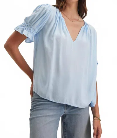 Velvet By Graham & Spencer Calissa Split Neck Blouse In Carpri