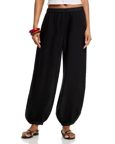 Velvet By Graham & Spencer Camber Linen Balloon Pants In Black