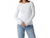 Velvet By Graham & Spencer Camino Ribbed Tee In White In White