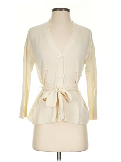 Pre-owned Velvet By Graham & Spencer Cardigan Sweater In Ivory