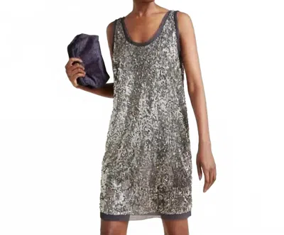 Velvet By Graham & Spencer Carmela Sequined Tank Dress In Steel In Silver