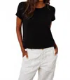 Velvet By Graham & Spencer Marie Short Sleeve Tee Shirt In Black In Black