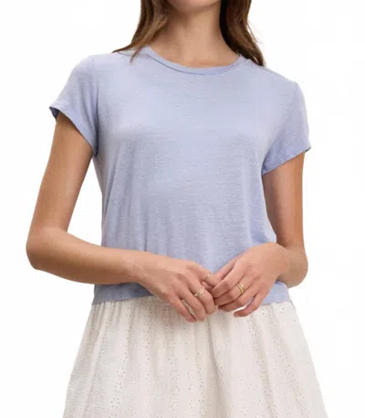Velvet By Graham & Spencer Casey Linen Knit Tee In Ceramic In Multi