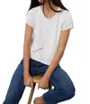 Velvet By Graham & Spencer Casey Linen Knit Tee In White In White