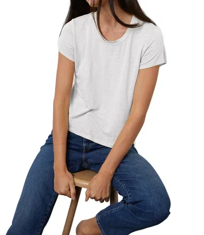 Velvet By Graham & Spencer Casey Linen Knit Tee In White
