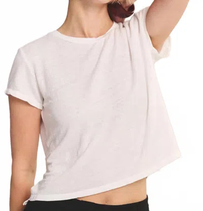 Velvet By Graham & Spencer Casey Linen Knit T-shirt In White