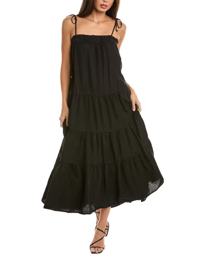 Velvet By Graham & Spencer Charlie Linen Midi Dress In Black