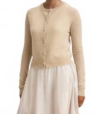 Velvet By Graham & Spencer Chrichet Cardigan In Oatmeal In Gold