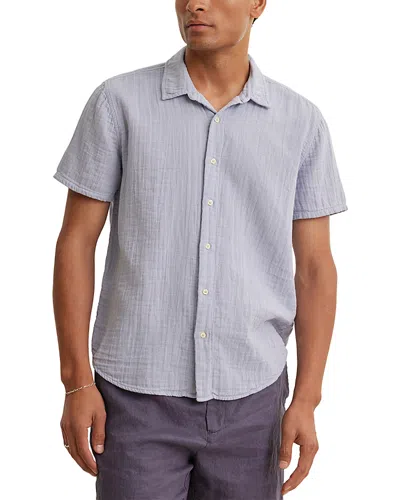 Velvet By Graham & Spencer Christian02 Cotton Crepe Button Down Shirt In Blue