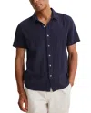 Velvet By Graham & Spencer Christian02 Cotton Crepe Button Down Shirt In Blue