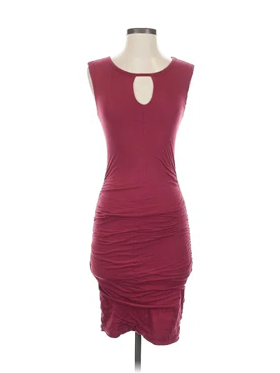 Pre-owned Velvet By Graham & Spencer Cocktail Dress In Burgundy