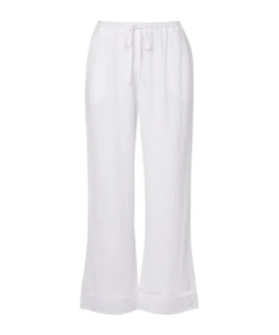 Velvet By Graham & Spencer Cotton Muslin Wide-leg Pants In White