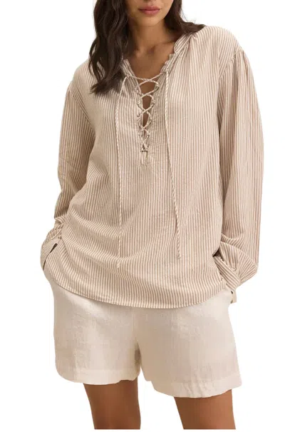 Velvet By Graham & Spencer Deara Top In Oatmeal In Neutral