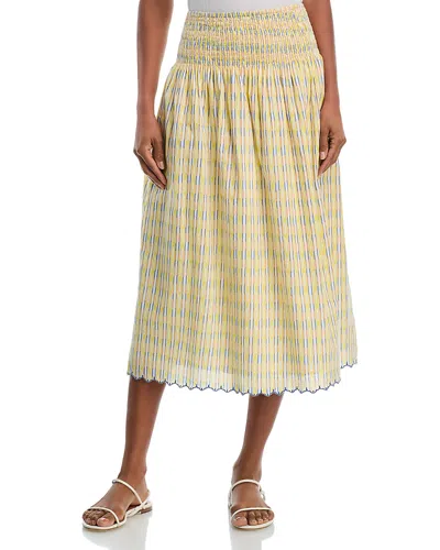 Velvet By Graham & Spencer Deborah Midi Skirt In Yellow
