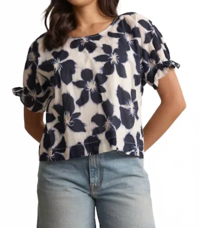 Velvet By Graham & Spencer Delilah Floral Top In Azul In Blue