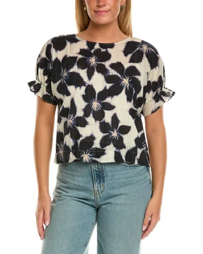 Velvet By Graham & Spencer Delilah Short Sleeve Woven Top In White