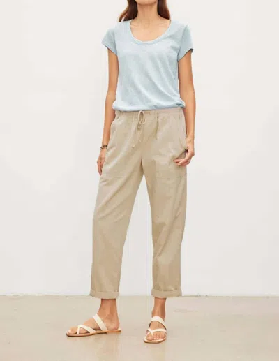 Velvet By Graham & Spencer Drawstring Pant In Sand