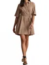 Velvet By Graham & Spencer Driana Mini Dress In Nomad In Brown