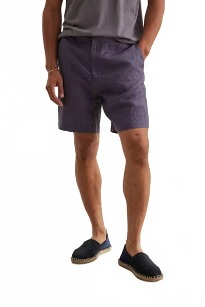 Velvet By Graham & Spencer Eamon Linen Shorts In French In Purple