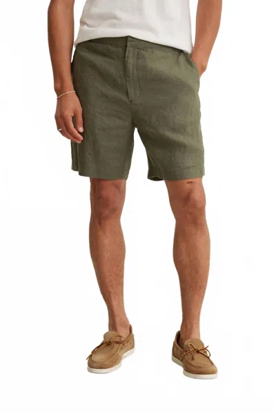 Velvet By Graham & Spencer Eamon Linen Shorts In Olive In Green