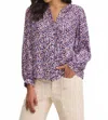 Velvet By Graham & Spencer Elda Long Sleeve Blouse In Wisteria In Multi