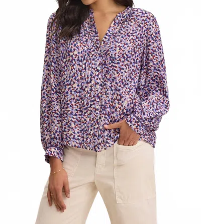 Velvet By Graham & Spencer Elda Long Sleeve Blouse In Wisteria In Multi
