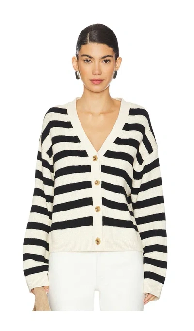 Velvet By Graham & Spencer Elodie Cardigan In Cream & Black