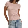 Velvet By Graham & Spencer Enati Pointelle Short Sleeve Tee In Tutu In Pink