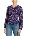 Velvet By Graham & Spencer Estella Cinched Waist Blouse In Multi