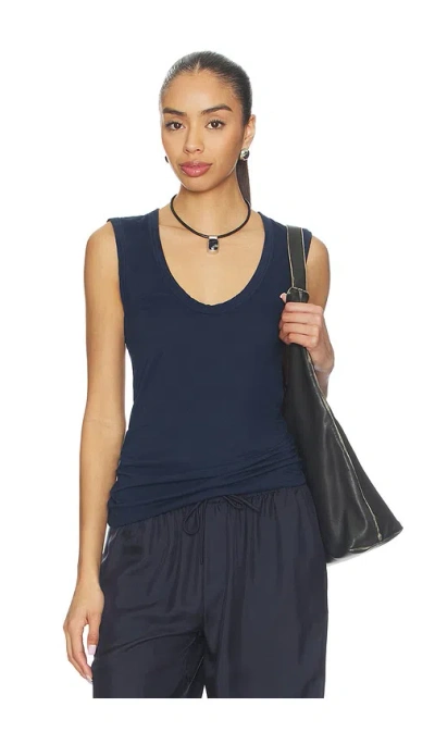 Velvet By Graham & Spencer Estina Scoop Neck Tank Top In Blue