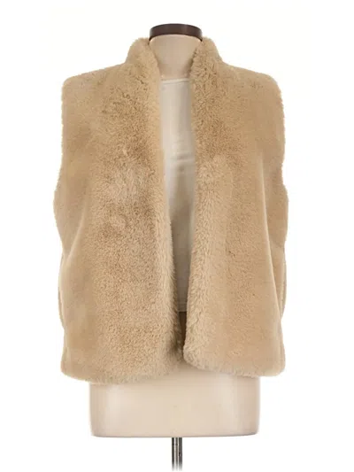 Pre-owned Velvet By Graham & Spencer Faux Fur Vest In Brown
