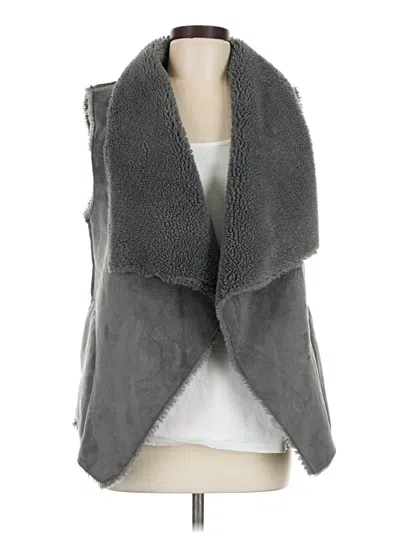Pre-owned Velvet By Graham & Spencer Faux Fur Vest In Gray