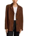 Velvet By Graham & Spencer Faux Suede Jacket In Brown